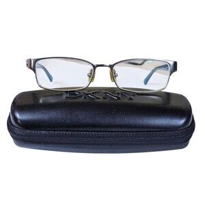 DKNY DY 5633 1029 52-16-135 Silver Metal Full Rim BLUE Eyeglasses FRAME ONLY!!
